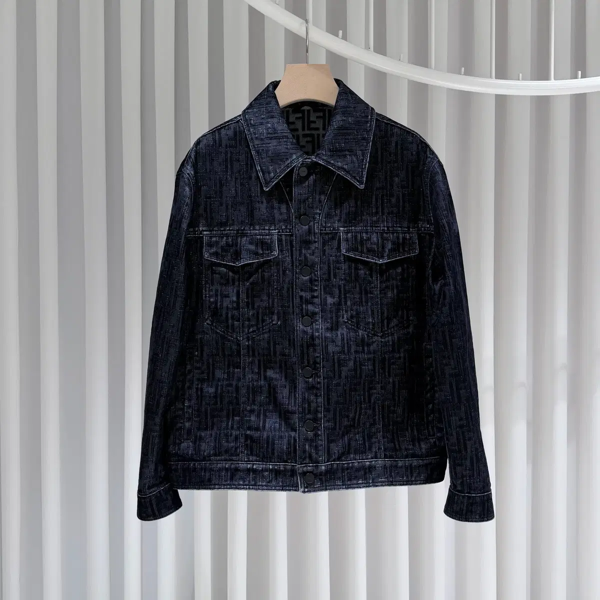 FENDI | 펜디 [48] Unused Fendi FF logo all-over denim jacket